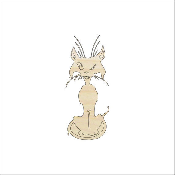 Cat - Laser Cut Out Unfinished Wood Craft Shape CAT45 Cat - Laser Cut Out Unfinished Wood Craft Shape CAT45