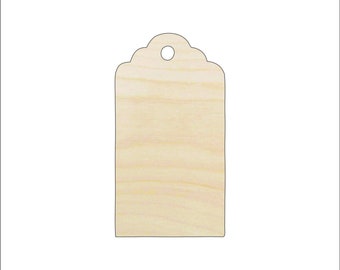 Gift Tag - Laser Cut Out Unfinished Wood Shape Craft Supply TAG28