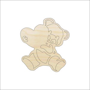 Toy Teddy Bear - Laser Cut Out Unfinished Wood Craft Shape VAL38 Toy Teddy Bear - Laser Cut Out Unfinished Wood Craft Shape VAL38
