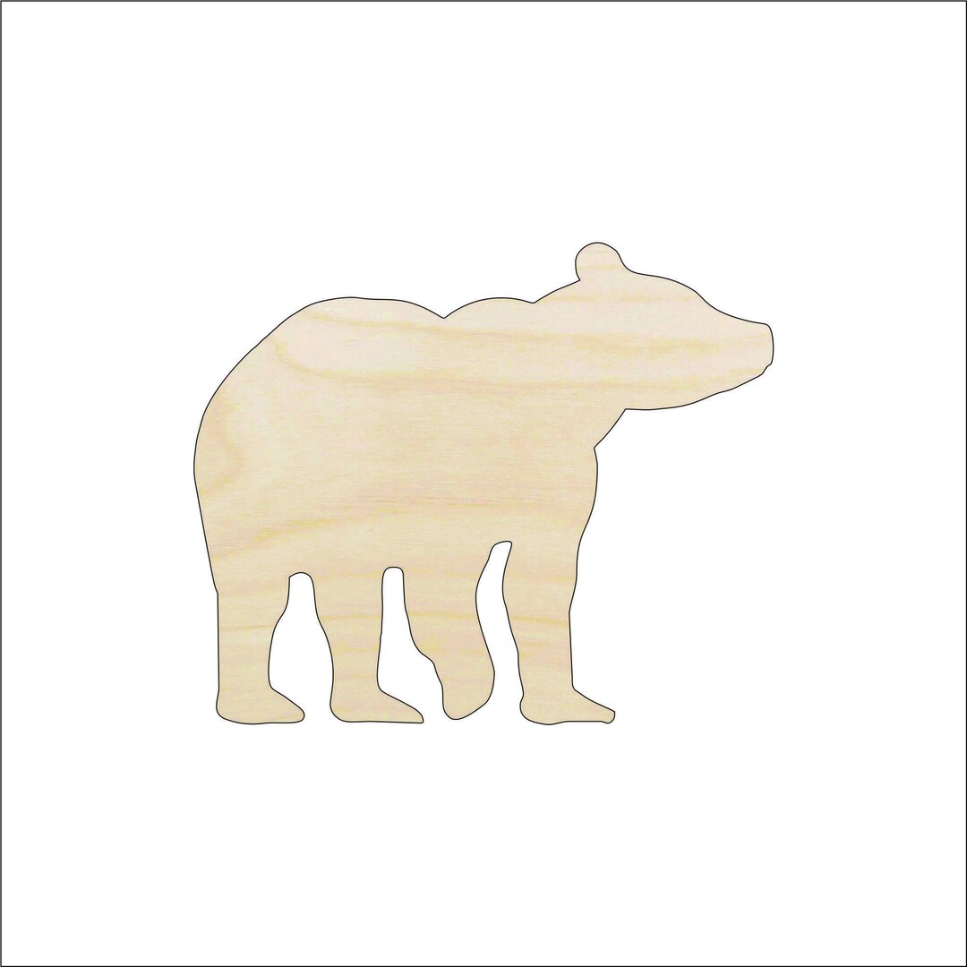 Bear - Laser Cut Out Unfinished Wood Craft Shape BER45 – The Wood Shape