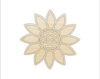 Flower - Laser Cut Out Unfinished Wood Craft Shape FLR102 Flower - Laser Cut Out Unfinished Wood Craft Shape FLR102