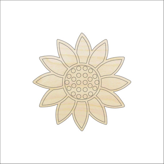 Flower - Laser Cut Out Unfinished Wood Craft Shape FLR102 Flower - Laser Cut Out Unfinished Wood Craft Shape FLR102