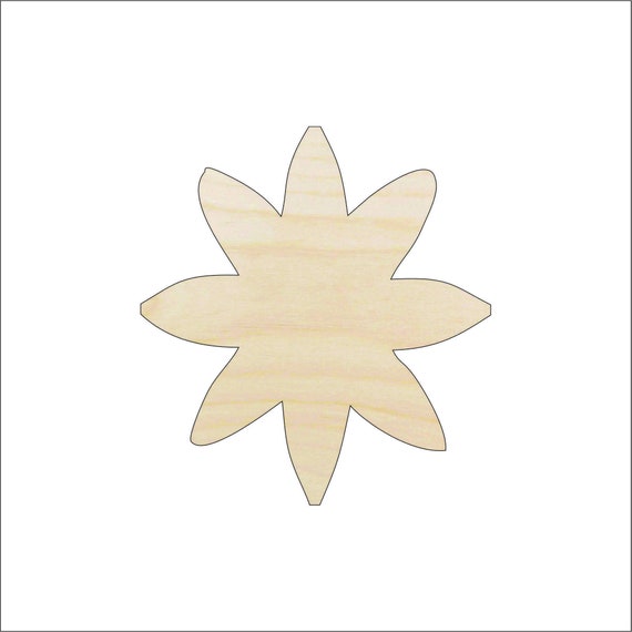 Flower - Laser Cut Out Unfinished Wood Craft Shape FLR24 Flower - Laser Cut Out Unfinished Wood Craft Shape FLR24
