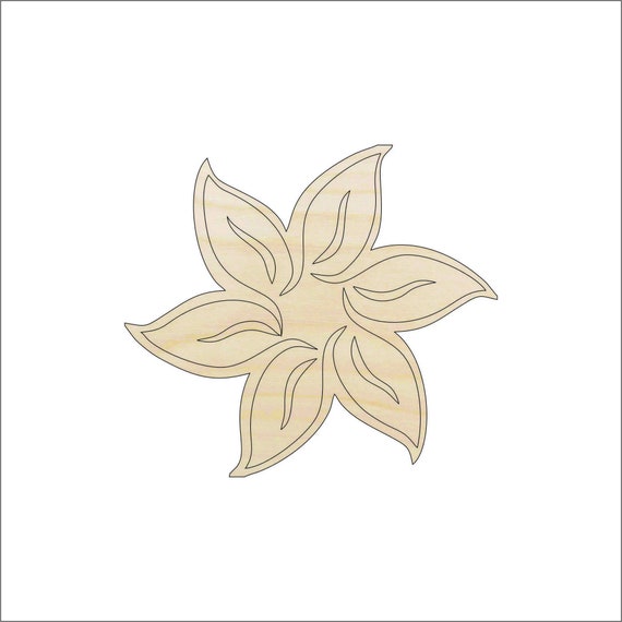 Flower - Laser Cut Out Unfinished Wood Craft Shape FLR51 Flower - Laser Cut Out Unfinished Wood Craft Shape FLR51