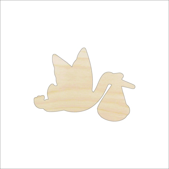Bird Stork - Laser Cut Out Unfinished Wood Craft Shape BBY29 Bird Stork - Laser Cut Out Unfinished Wood Craft Shape BBY29