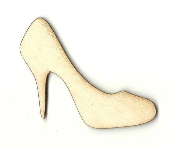 Zapato de tacón alto Corte láser sin terminar de madera en - Etsy