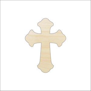 Cross - Laser Cut Out Unfinished Wood Craft Shape REL88 Cross - Laser Cut Out Unfinished Wood Craft Shape REL88