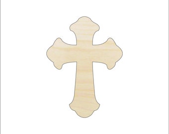Cross - Laser Cut Out Unfinished Wood Craft Shape REL78 Cross - Laser Cut Out Unfinished Wood Craft Shape REL78