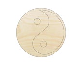 Sign Yin Yang - Laser Cut Out Unfinished Wood Craft Shape SGN21 Sign Yin Yang - Laser Cut Out Unfinished Wood Craft Shape SGN21