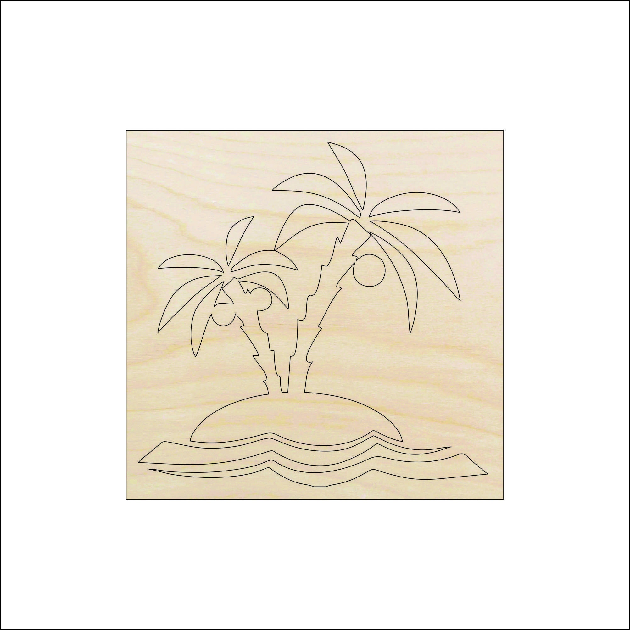 Tree Palm - Laser Cut Out Unfinished Wood Craft Shape BCH10 Tree Palm - Laser Cut Out Unfinished Wood Craft Shape BCH10