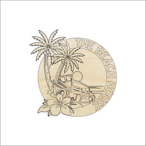 Sign Beach - Laser Cut Out Unfinished Wood Craft Shape BCH21 Sign Beach - Laser Cut Out Unfinished Wood Craft Shape BCH21