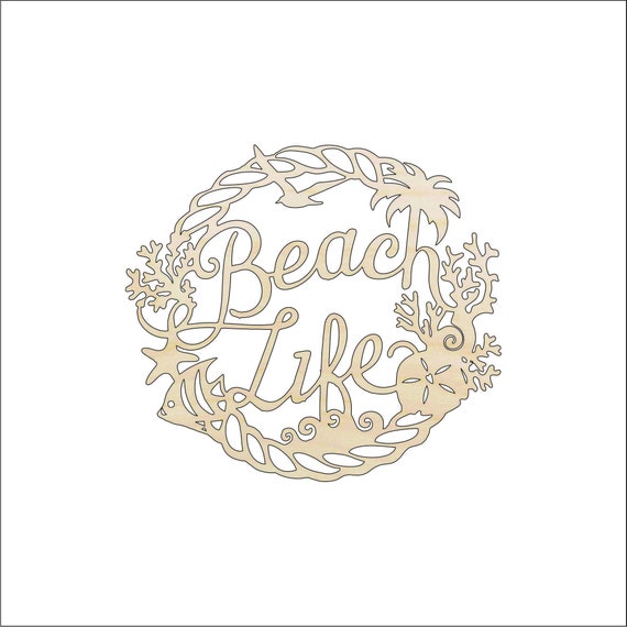 Sign Beach - Laser Cut Out Unfinished Wood Craft Shape BCH24 Sign Beach - Laser Cut Out Unfinished Wood Craft Shape BCH24