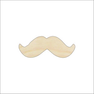 Mustache - Wood Craft Shape Laser Cut Out & Unfinished DIY Craft Supply  PPL1