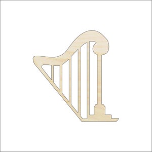 Harp - Laser Cut Out Unfinished Wood Shape Craft Supply MSC6