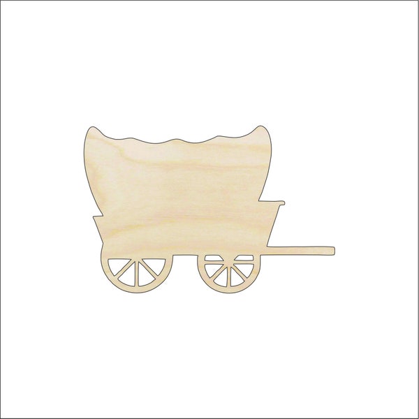 Wagon - Laser Cut Out Unfinished Wood Shape Craft Supply WGN6