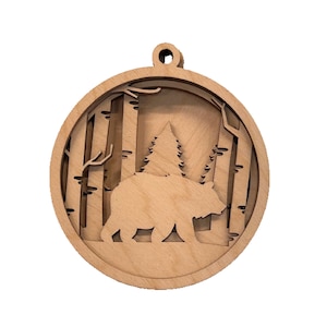 3D Ornament Bear 5 Pieces Laser Cut Out Wood Unfinished ORN137 3D Ornament Bear 5 Pieces Laser Cut Out Wood Unfinished ORN137