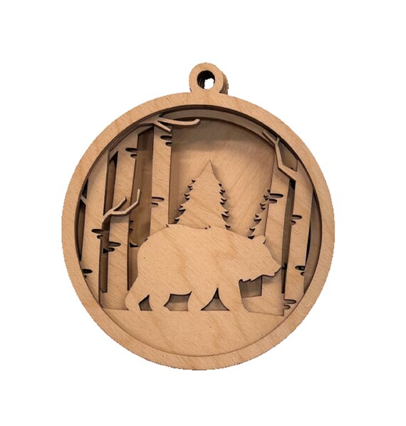 3D Ornament Bear 5 Pieces Laser Cut Out Wood Unfinished ORN137 3D Ornament Bear 5 Pieces Laser Cut Out Wood Unfinished ORN137