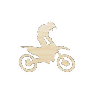Sport Dirt Bike - Laser Cut Out Unfinished Wood Craft Shape SPT63 Sport Dirt Bike - Laser Cut Out Unfinished Wood Craft Shape SPT63