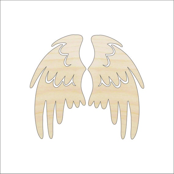 Wing - Laser Cut Out Unfinished Wood Craft Shape WNG8 Wing - Laser Cut Out Unfinished Wood Craft Shape WNG8