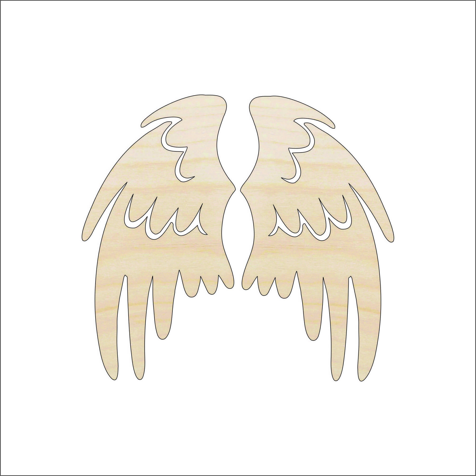Wing - Laser Cut Out Unfinished Wood Craft Shape WNG8 Wing - Laser Cut Out Unfinished Wood Craft Shape WNG8