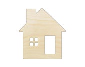 House - Laser Cut Out Unfinished Wood Craft Shape BLD74 House - Laser Cut Out Unfinished Wood Craft Shape BLD74