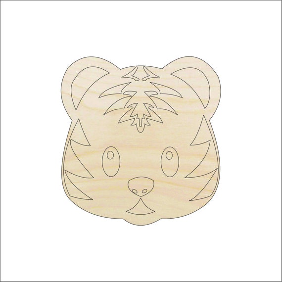 Cat Tiger - Laser Cut Out Unfinished Wood Craft Shape CAT6 Cat Tiger - Laser Cut Out Unfinished Wood Craft Shape CAT6