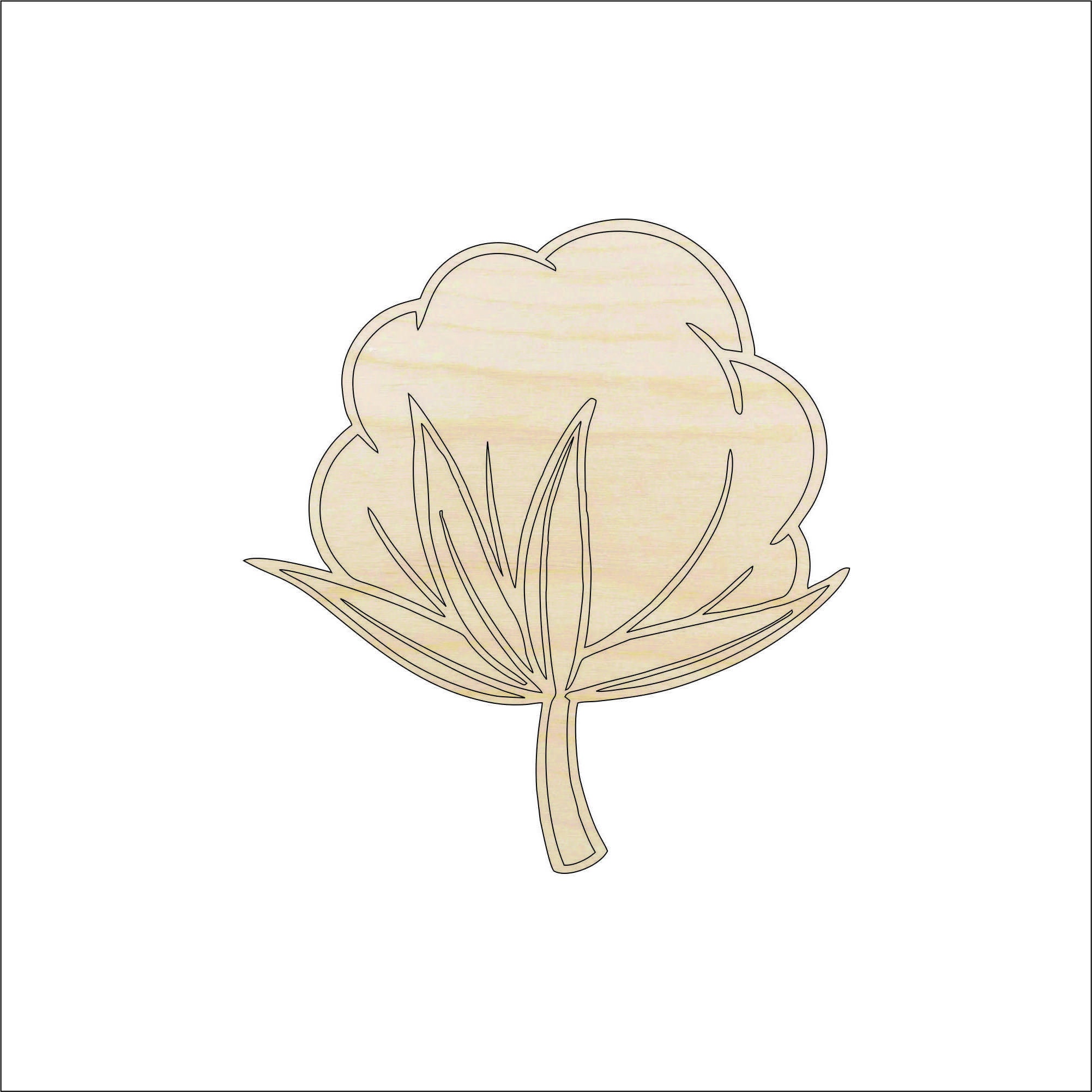 Flower Cotton - Laser Cut Out Unfinished Wood Craft Shape LEF12 Flower Cotton - Laser Cut Out Unfinished Wood Craft Shape LEF12