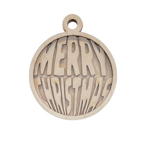 3D Ornament Merry Christmas 3 Pieces Laser Cut Out Unfinished ORN57 3D Ornament Merry Christmas 3 Pieces Laser Cut Out Unfinished ORN57