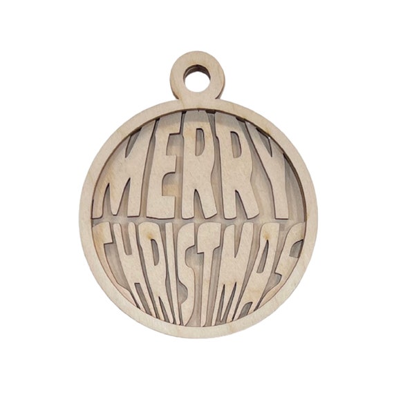 3D Ornament Merry Christmas 3 Pieces Laser Cut Out Unfinished ORN57 3D Ornament Merry Christmas 3 Pieces Laser Cut Out Unfinished ORN57