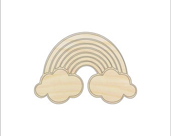 Sky Rainbow - Laser Cut Out Unfinished Wood Shape Craft Supply SKY25