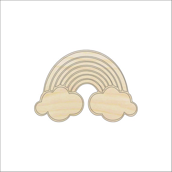 Sky Rainbow - Laser Cut Out Unfinished Wood Craft Shape SKY25 Sky Rainbow - Laser Cut Out Unfinished Wood Craft Shape SKY25