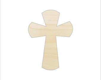 Cross - Laser Cut Out Unfinished Wood Craft Shape REL68 Cross - Laser Cut Out Unfinished Wood Craft Shape REL68