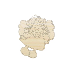 Angel - Laser Cut Out Unfinished Wood Craft Shape XMS16 Angel - Laser Cut Out Unfinished Wood Craft Shape XMS16