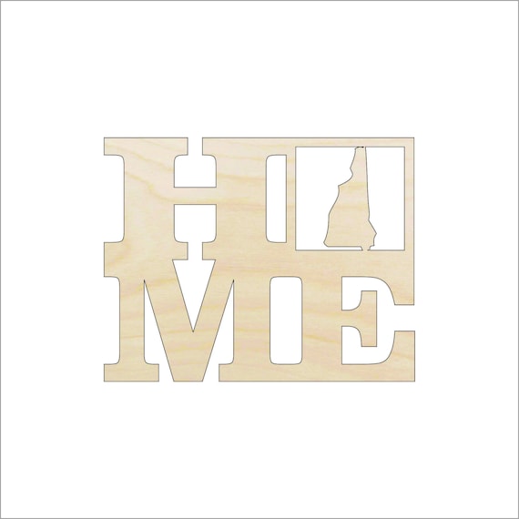 State New Hampshire Home - Laser Cut Out Unfinished Wood Craft Shape STAT23 State New Hampshire Home - Laser Cut Out Unfinished Wood Craft Shape STAT23