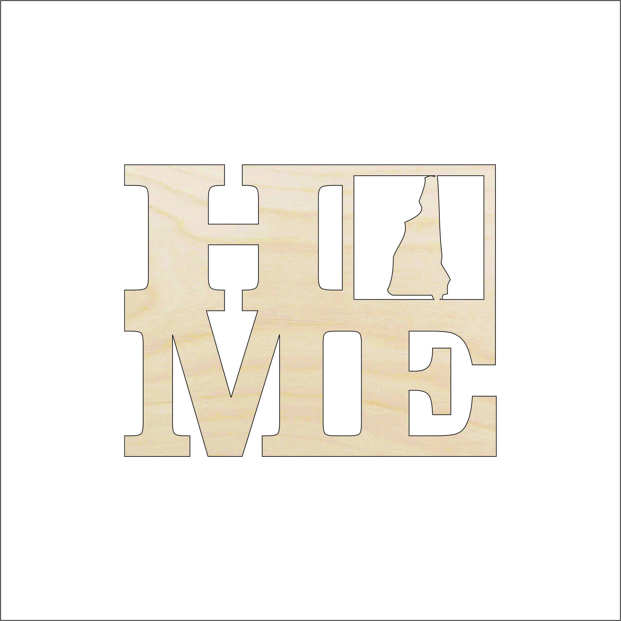 State New Hampshire Home - Laser Cut Out Unfinished Wood Craft Shape STAT23 State New Hampshire Home - Laser Cut Out Unfinished Wood Craft Shape STAT23