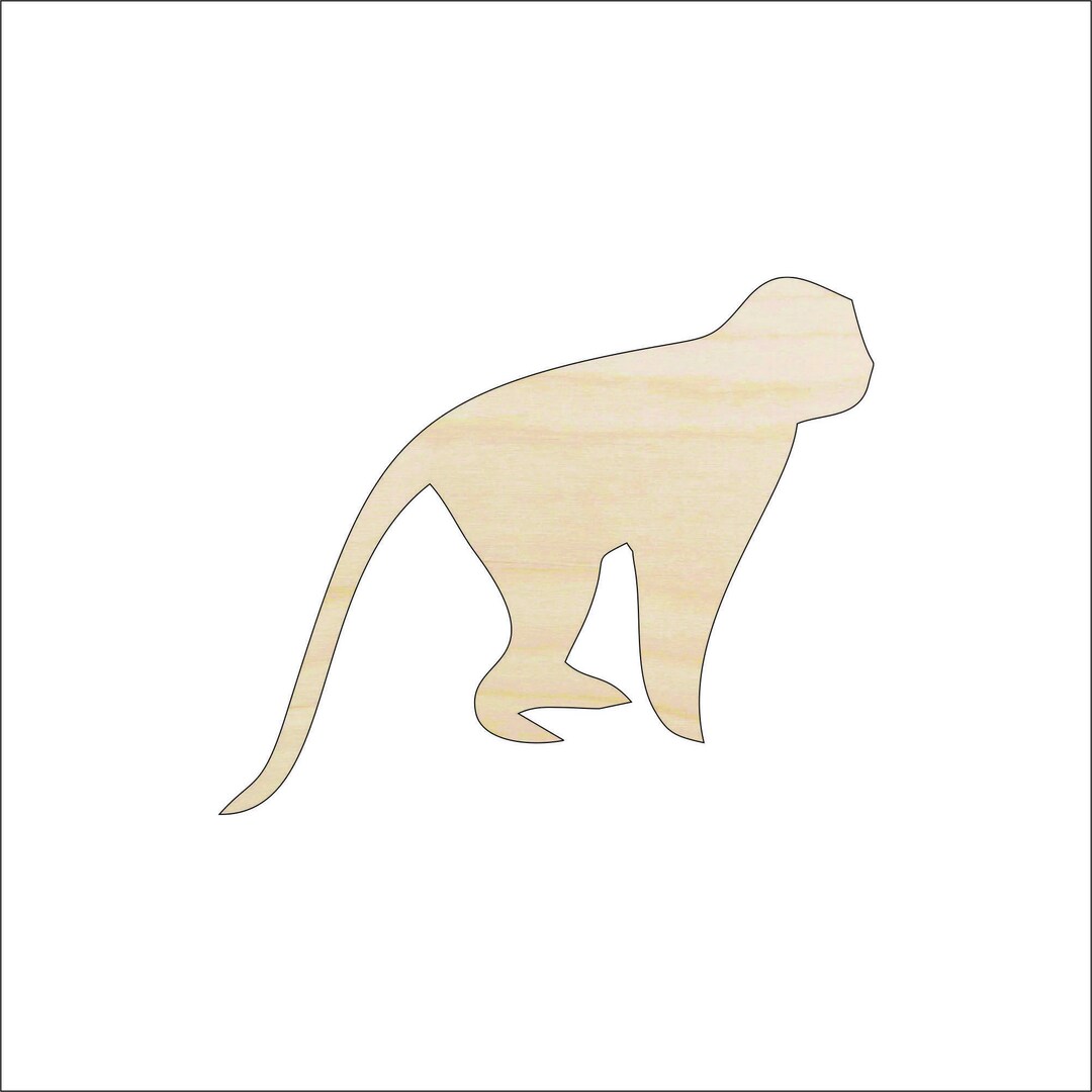 Monkey - Wood Craft Shape Laser Cut Out & Unfinished DIY Craft Supply ...