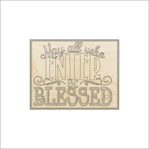 Sign Blessed - Laser Cut Out Unfinished Wood Craft Shape SGN110 Sign Blessed - Laser Cut Out Unfinished Wood Craft Shape SGN110