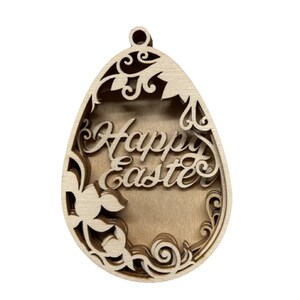 3D Ornament Egg 5 Pieces Laser Cut Out Unfinished ORN271 3D Ornament Egg 5 Pieces Laser Cut Out Unfinished ORN271
