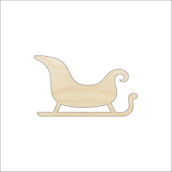 Sleigh - Laser Cut Out Unfinished Wood Craft Shape XMS132 Sleigh - Laser Cut Out Unfinished Wood Craft Shape XMS132