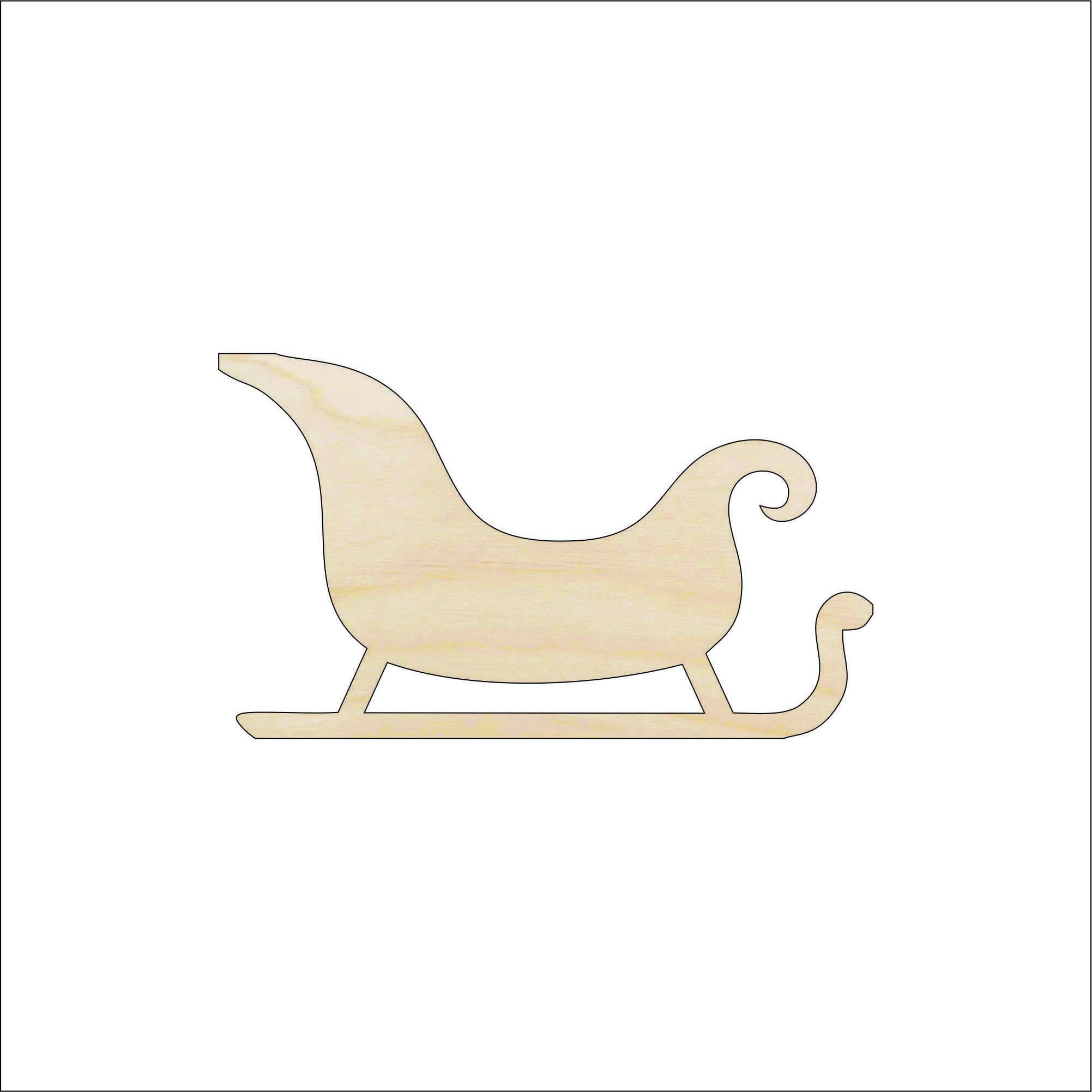 Sleigh - Laser Cut Out Unfinished Wood Craft Shape XMS132 Sleigh - Laser Cut Out Unfinished Wood Craft Shape XMS132