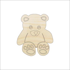 Toy Teddy Bear - Laser Cut Out Unfinished Wood Craft Shape TOY13 Toy Teddy Bear - Laser Cut Out Unfinished Wood Craft Shape TOY13