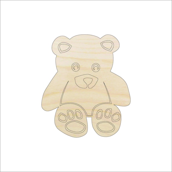Toy Teddy Bear - Laser Cut Out Unfinished Wood Craft Shape TOY13 Toy Teddy Bear - Laser Cut Out Unfinished Wood Craft Shape TOY13