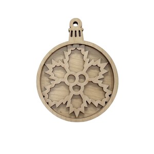3D Ornament Snowflake 3 Pieces Laser Cut Out Unfinished ORN14 3D Ornament Snowflake 3 Pieces Laser Cut Out Unfinished ORN14