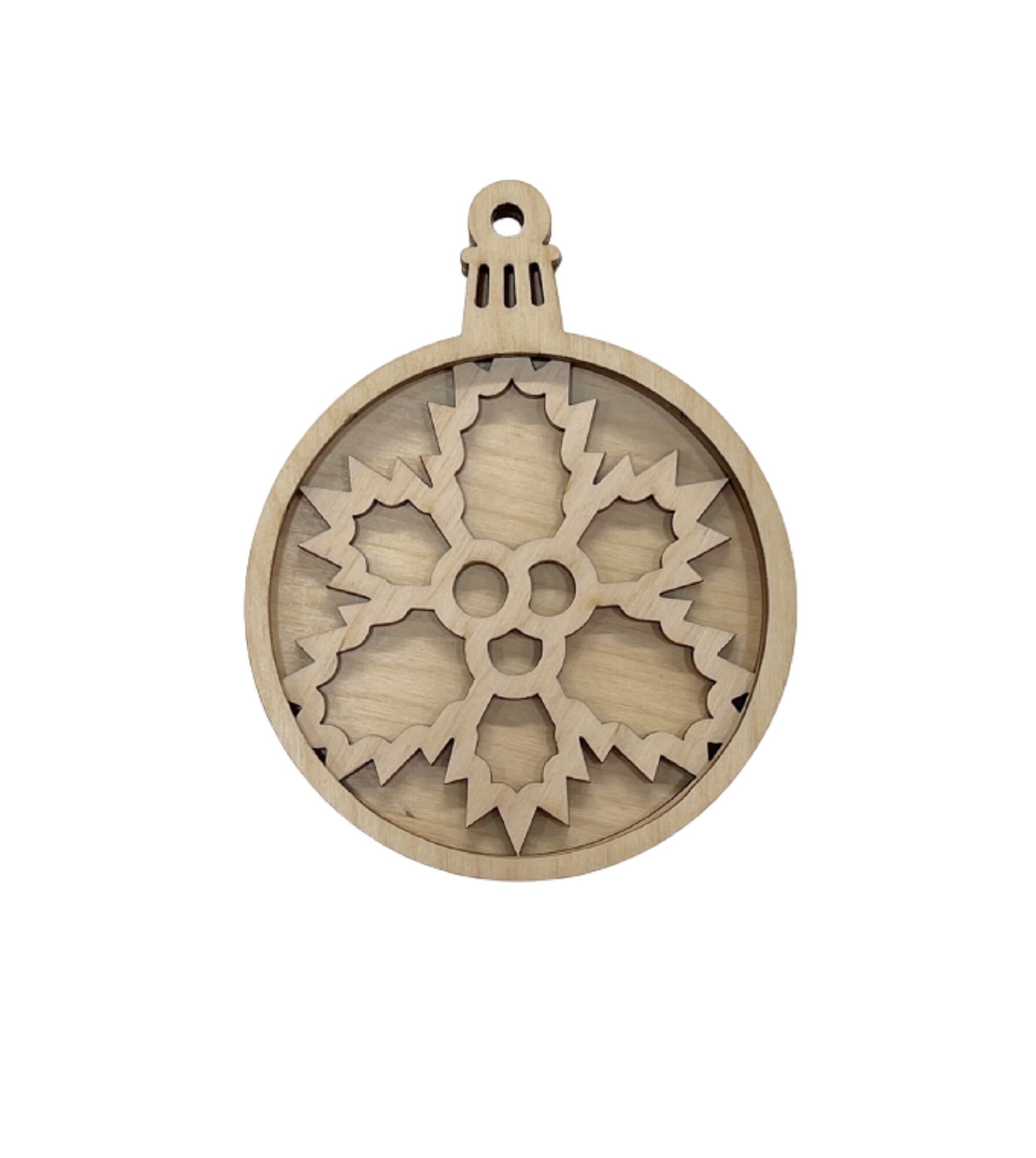 3D Ornament Snowflake 3 Pieces Laser Cut Out Unfinished ORN14 3D Ornament Snowflake 3 Pieces Laser Cut Out Unfinished ORN14