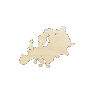 Continent Europe - Laser Cut Out Unfinished Wood Craft Shape WLD5 Continent Europe - Laser Cut Out Unfinished Wood Craft Shape WLD5