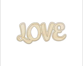 Word Love - Laser Cut Out Unfinished Wood Craft Shape VAL43 Word Love - Laser Cut Out Unfinished Wood Craft Shape VAL43