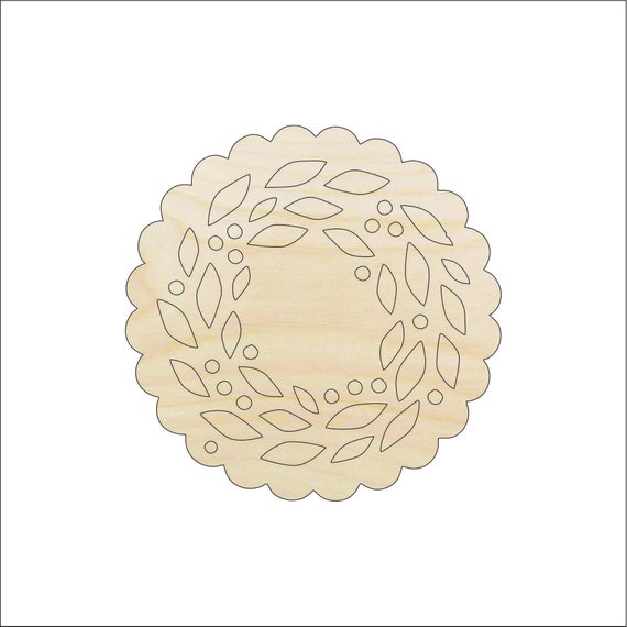 Wreath - Laser Cut Out Unfinished Wood Craft Shape XMS68 Wreath - Laser Cut Out Unfinished Wood Craft Shape XMS68