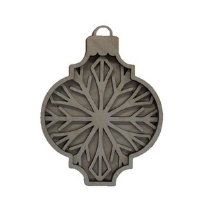 3D Ornament 3 Pieces Laser Cut Out Unfinished ORN108 3D Ornament 3 Pieces Laser Cut Out Unfinished ORN108