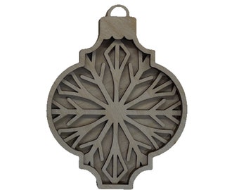 3D Ornament 3 Pieces Laser Cut Out Unfinished ORN162 3D Ornament 3 Pieces Laser Cut Out Unfinished ORN162