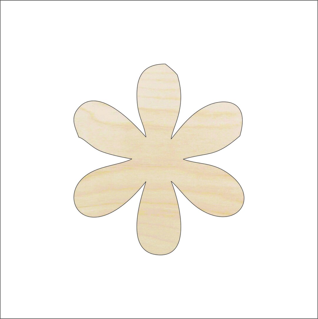 Flower - Laser Cut Out Unfinished Wood Craft Shape FLR64 Flower - Laser Cut Out Unfinished Wood Craft Shape FLR64